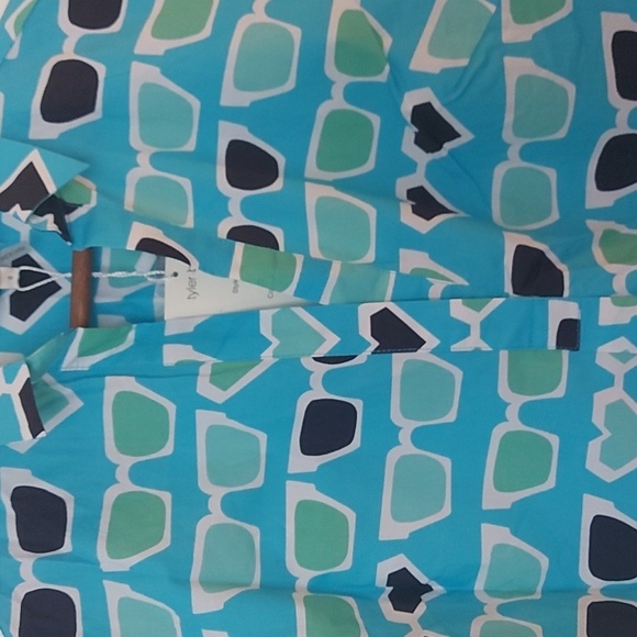 NWT Tyler Boe Novelty Sunglasses Print Popover Tunic Top 100% Cotton Size Small - Picture 5 of 8